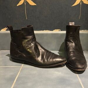 Vintage Joan & David Women's Black Leather Ankle Boots